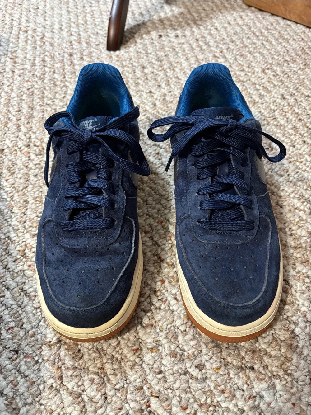 Nike sz 7.5 Air Force 1 Low ‘07 PRM Suede Midnight Navy Sneakers